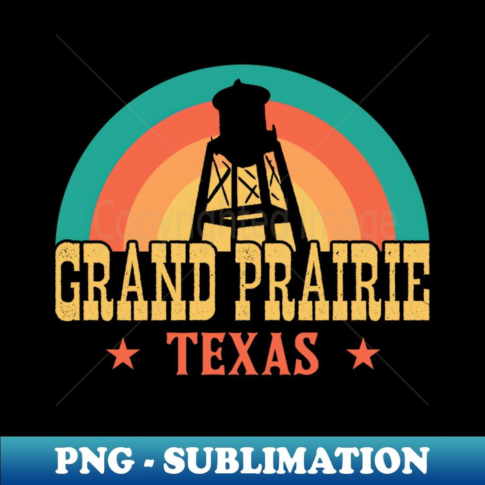 Grand Prairie - Texas - Water Tower - PNG Sublimation Digital Download