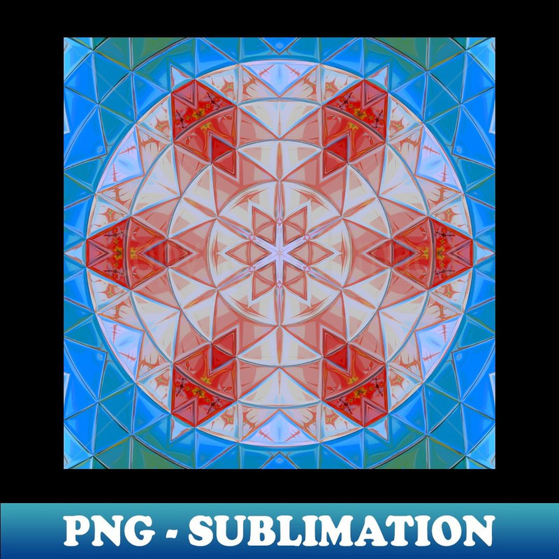 Mosaic Mandala Red White and Blue - Special Edition Sublimation PNG File