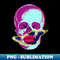 NEON SKULL KISS - Decorative Sublimation PNG File