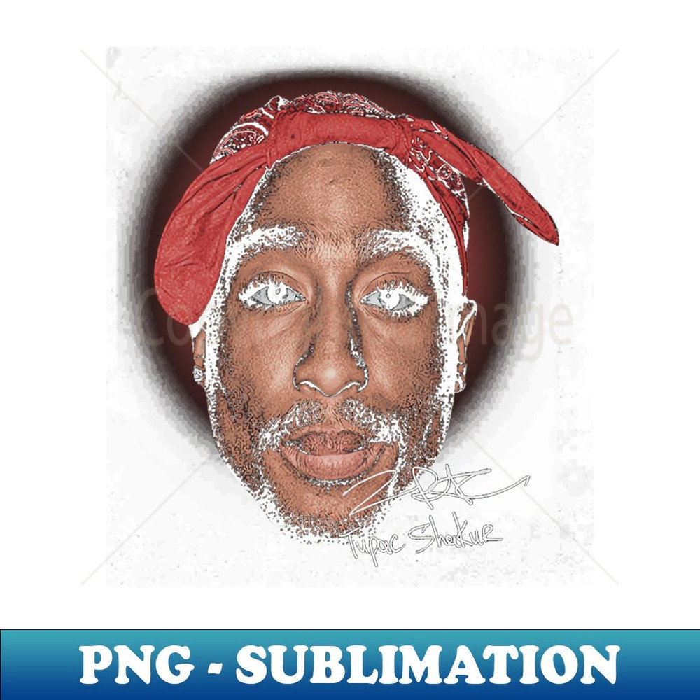 2Pac Portrait - Retro PNG Sublimation Digital Download