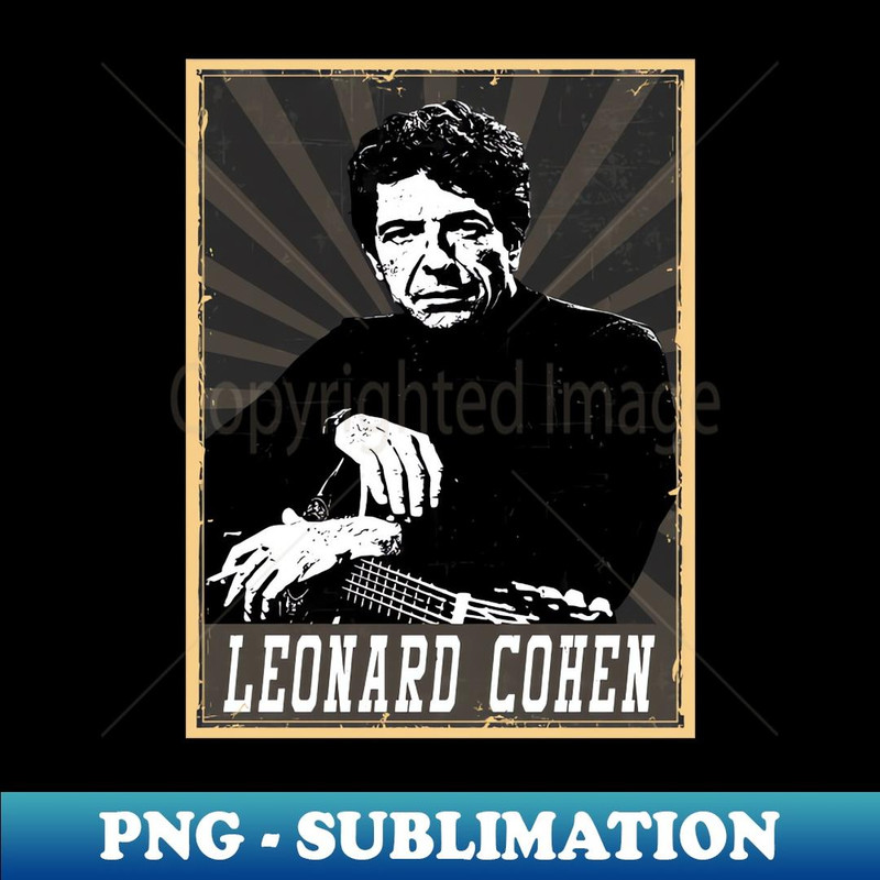 80s Style Leonard Cohen - Sublimation-Ready PNG File