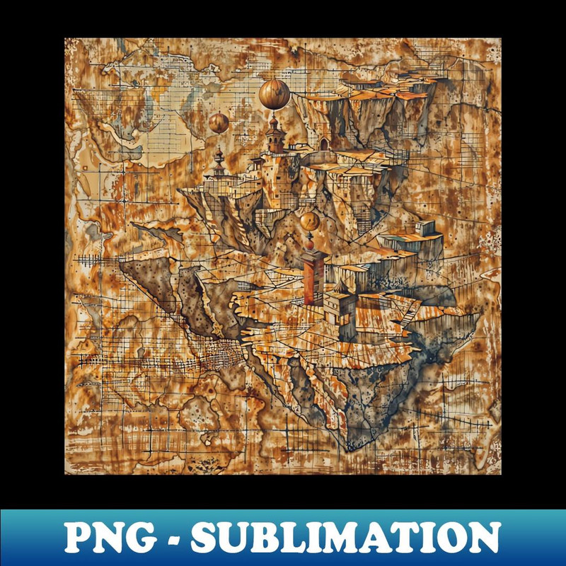 Celestial Art Abstract Designs - Vintage Sublimation PNG Download