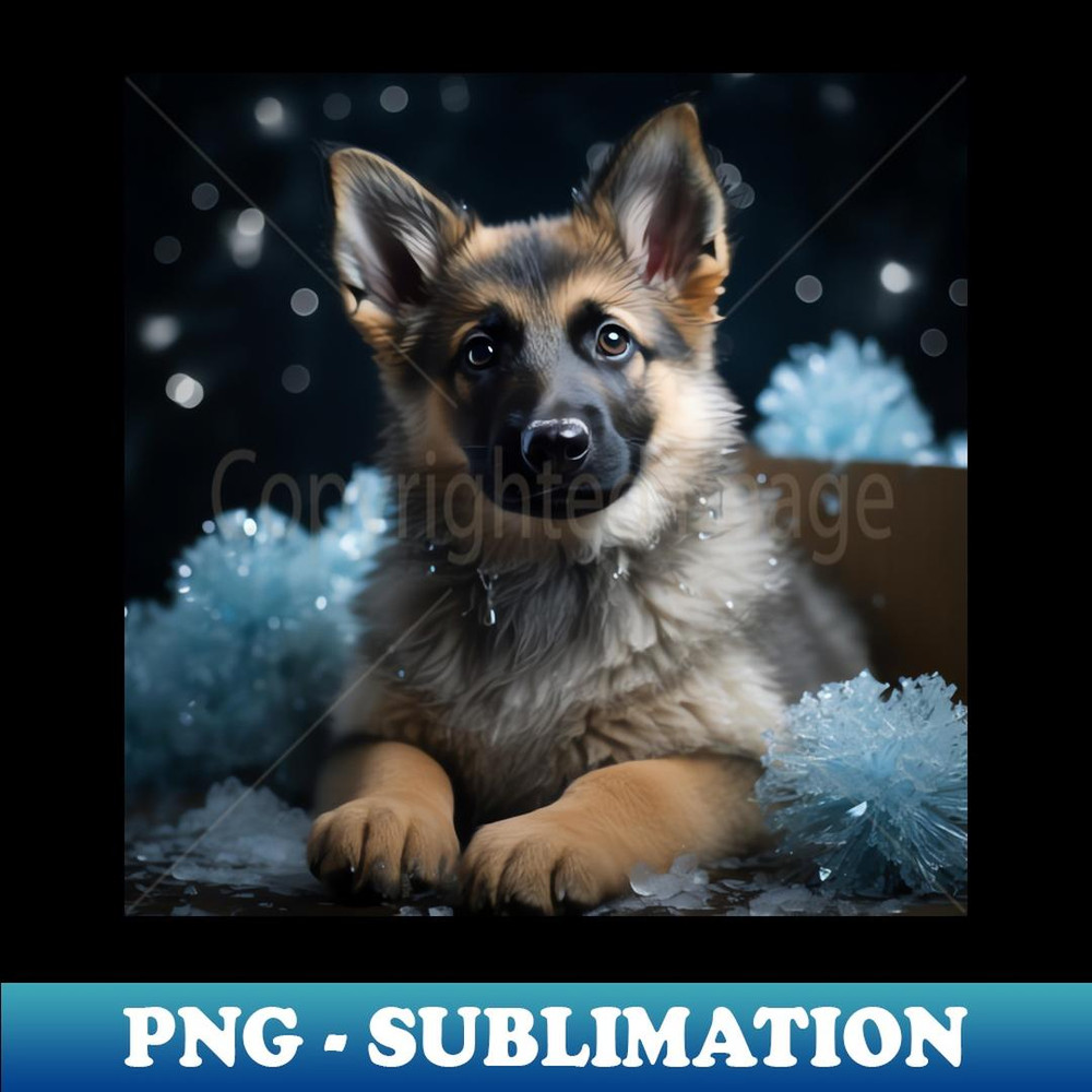 Shimmery German Shepherd - Elegant Sublimation PNG Download