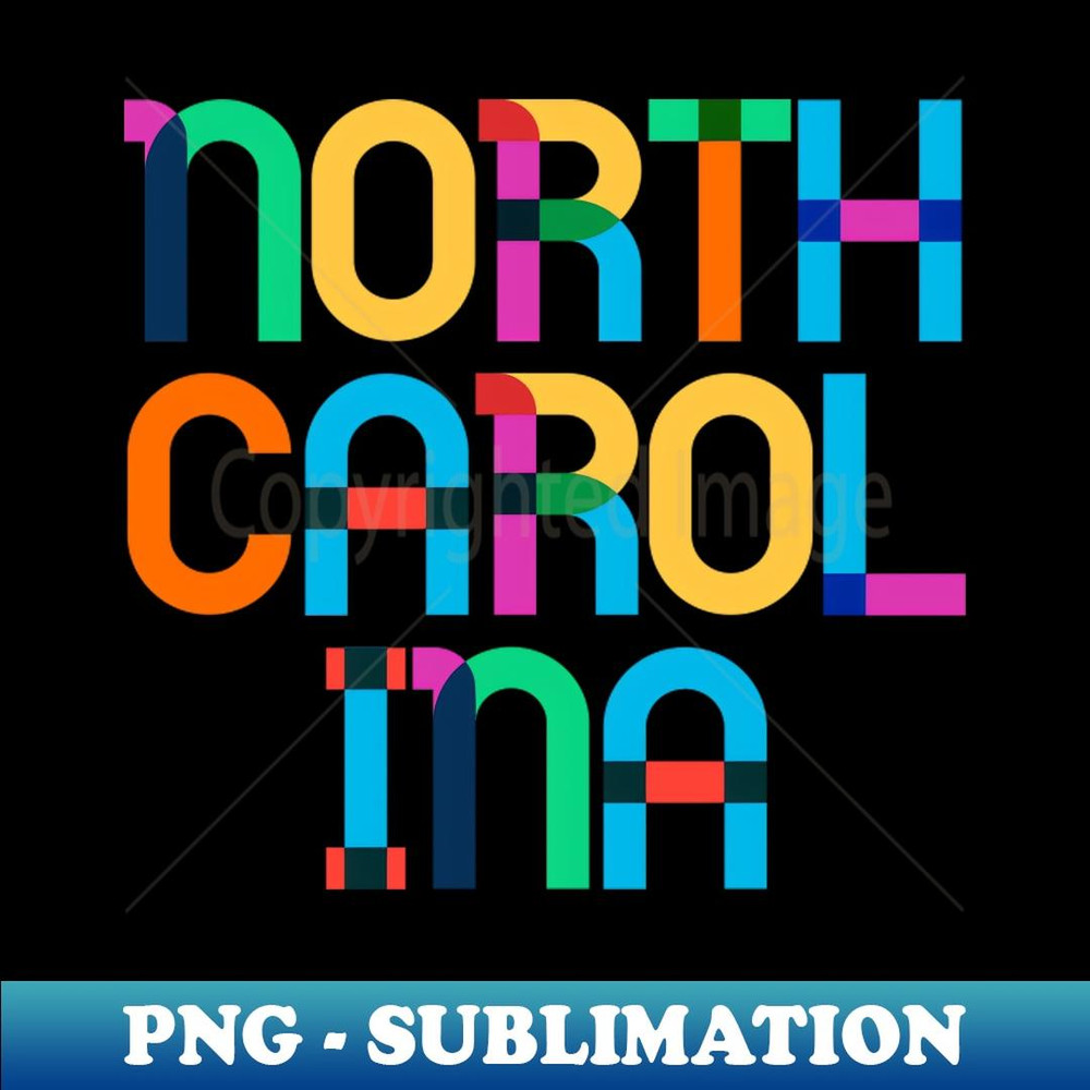 North Carolina Retro 80s Pop Art Colorful Pride - Premium Sublimation Digital Download