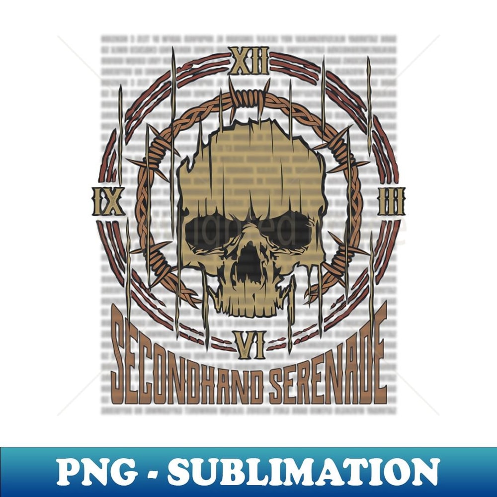 Secondhand Serenade Vintage Skull - Vintage Sublimation PNG Download