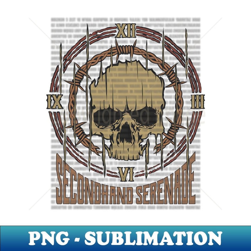 Secondhand Serenade Vintage Skull - Vintage Sublimation PNG Download