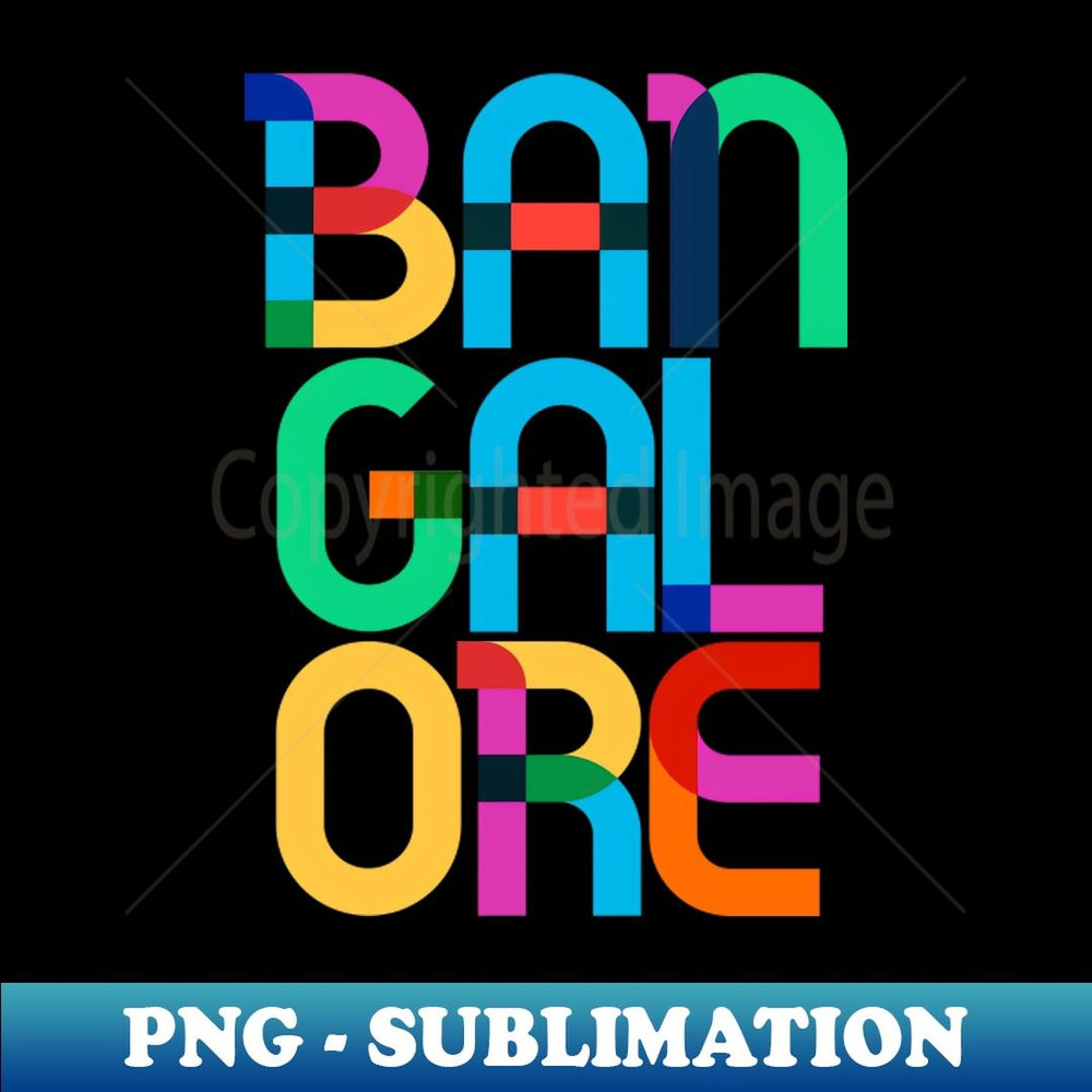 Bangalore India Pop Art Letters - High-Quality PNG Sublimation Download