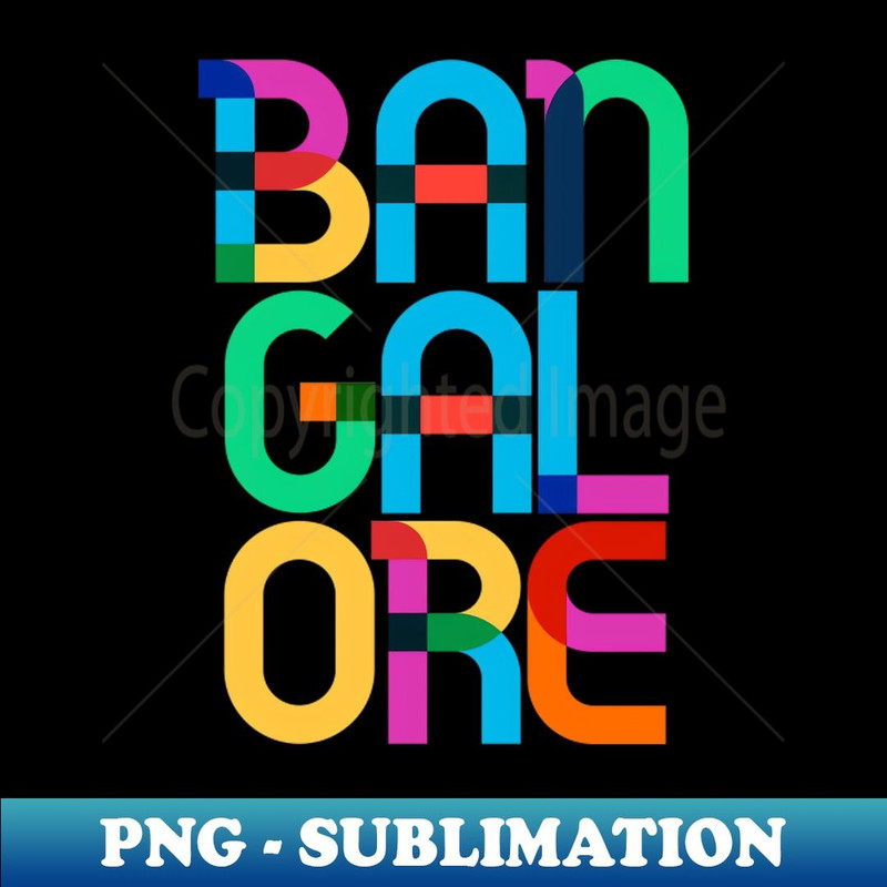 Bangalore India Pop Art Letters - High-Quality PNG Sublimation Download