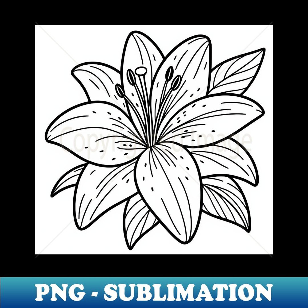 Black And White Lily Design - Stylish Sublimation Digital Download