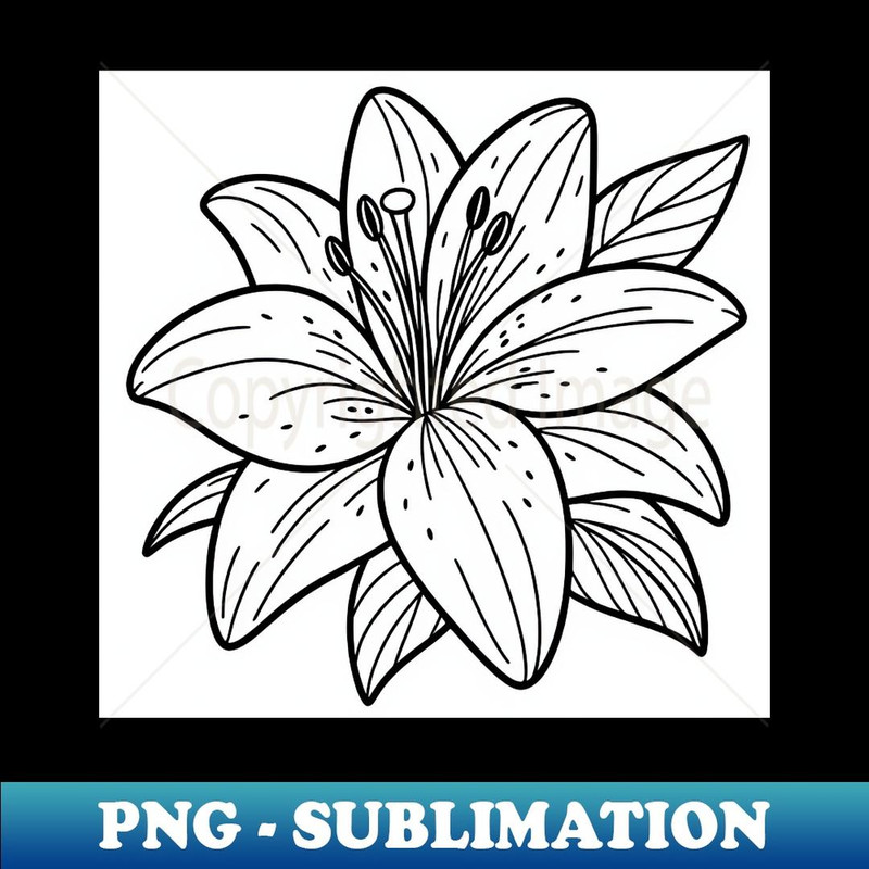 Black And White Lily Design - Stylish Sublimation Digital Download