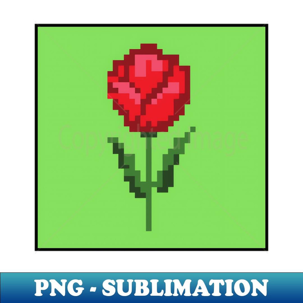 Rose pixel - PNG Sublimation Digital Download