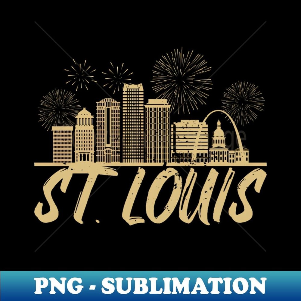 St. Louis Skyline, St. Louis New Year - Aesthetic Sublimation Digital File