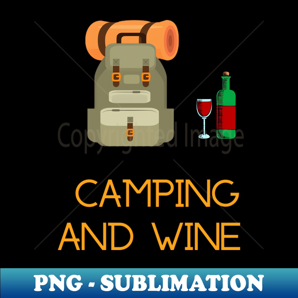 Camping and Wine - Elegant Sublimation PNG Download