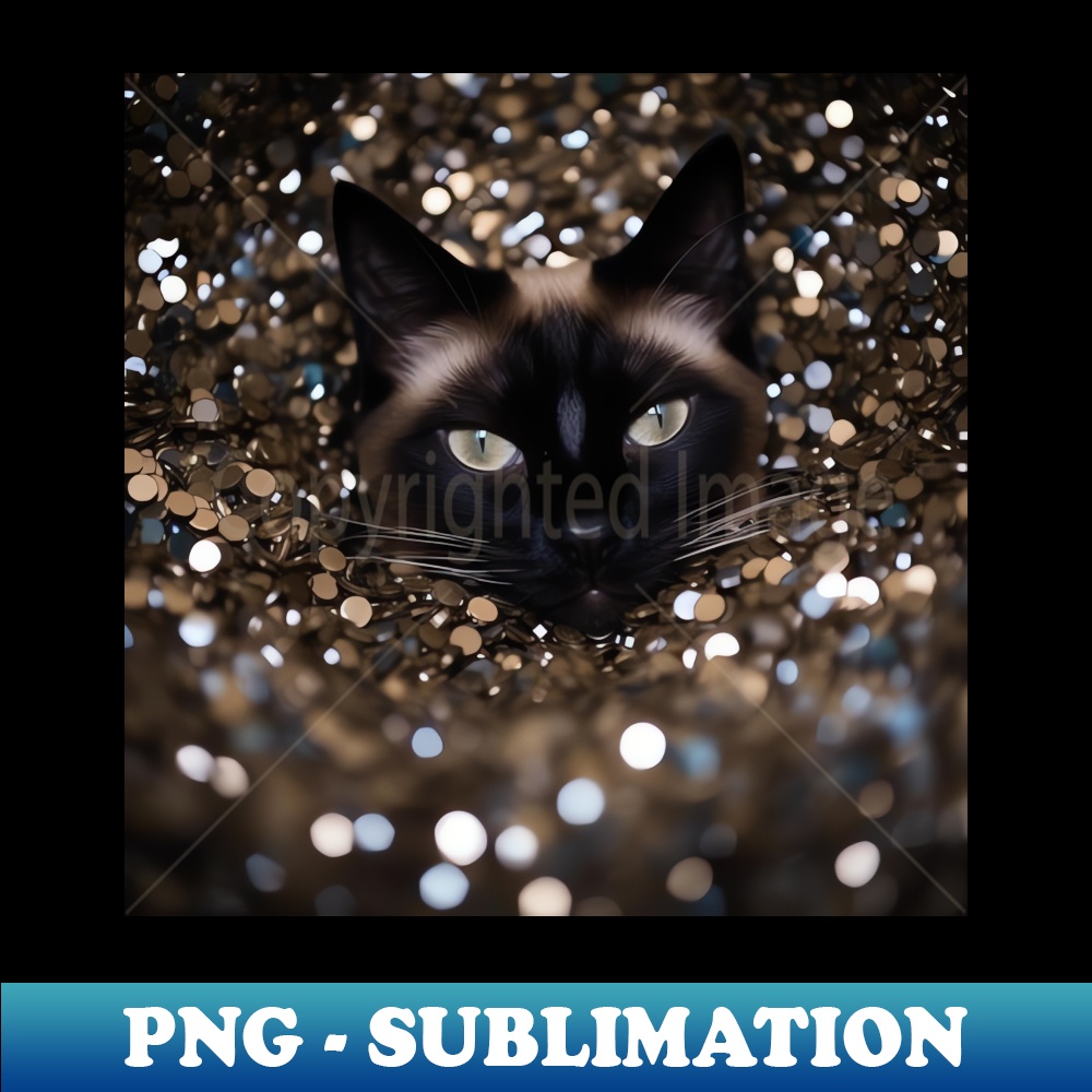 Siamese Gold Glitter - PNG Transparent Sublimation Design