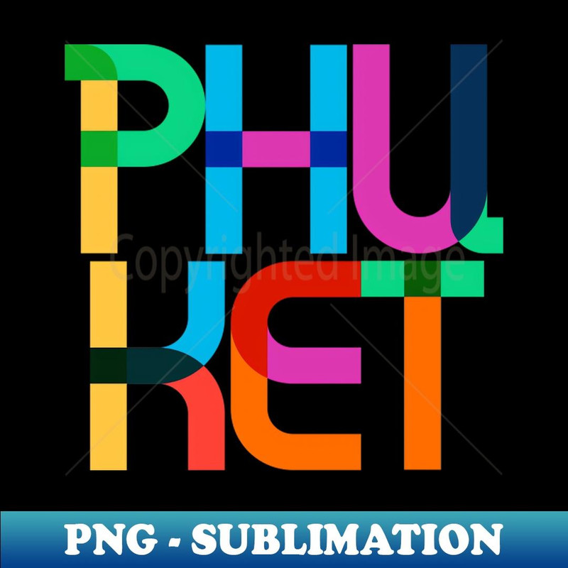 Phuket Thailand Pop Art Letters - PNG Transparent Sublimation File