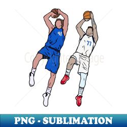 dirk nowitzki and luka doncic fadeaway - special edition sublimation png file