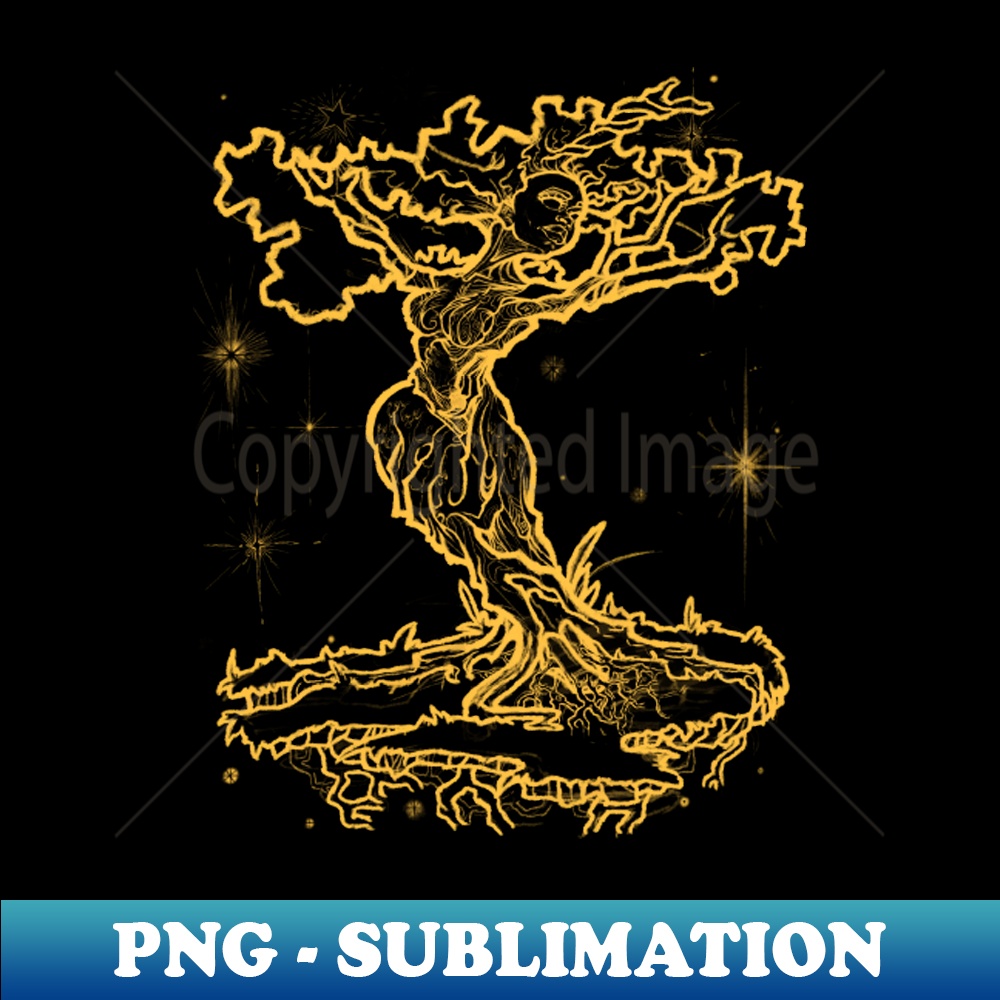 Female Tree of Life (Light Lineart) - High-Quality PNG Sublimation Download