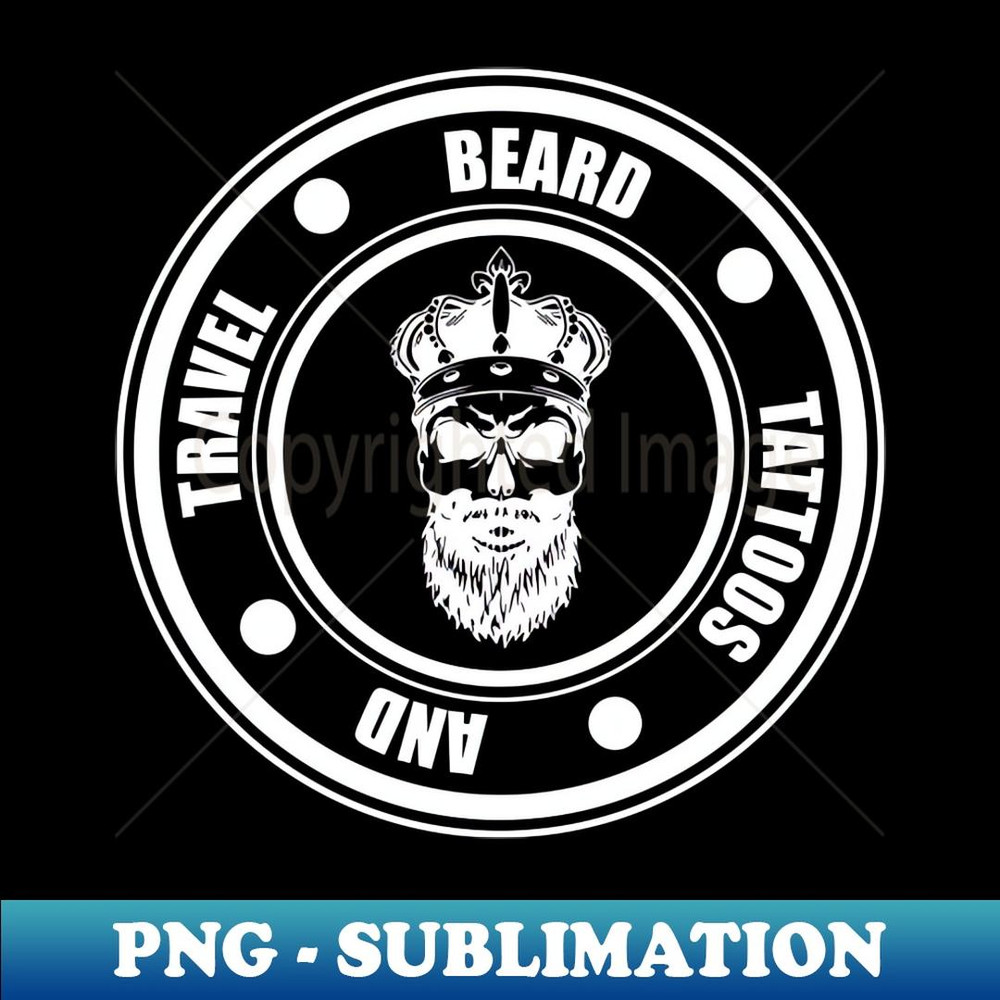 Beard Tattoo and Travel - Creative Sublimation PNG Download