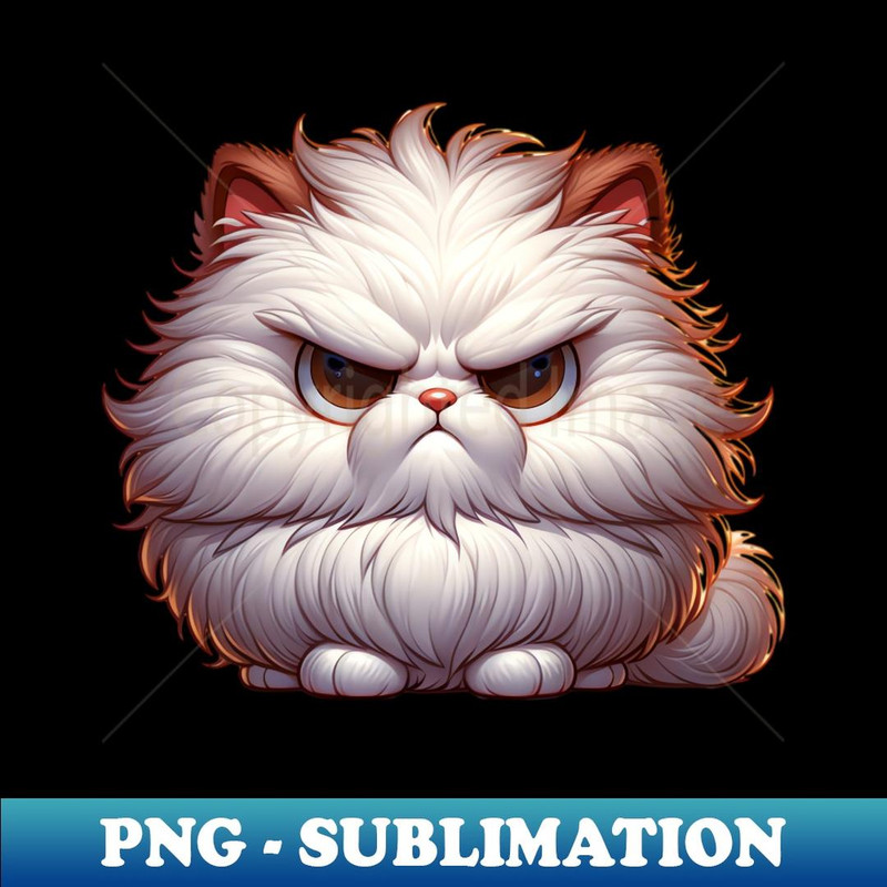 Grumpy Fluffy Cat - Trendy Sublimation Digital Download