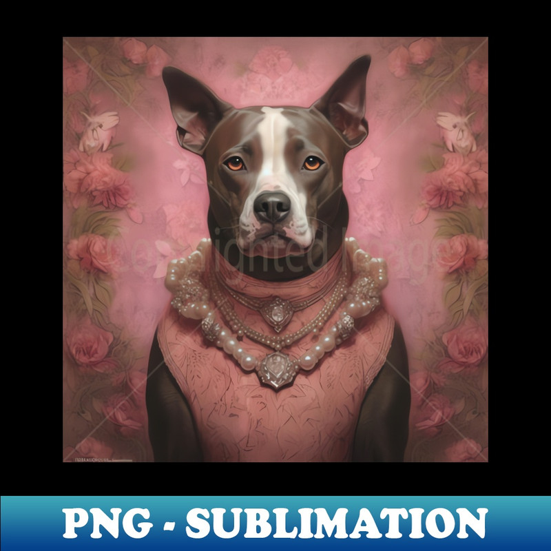 Victorian Pit Bull - Decorative Sublimation PNG File