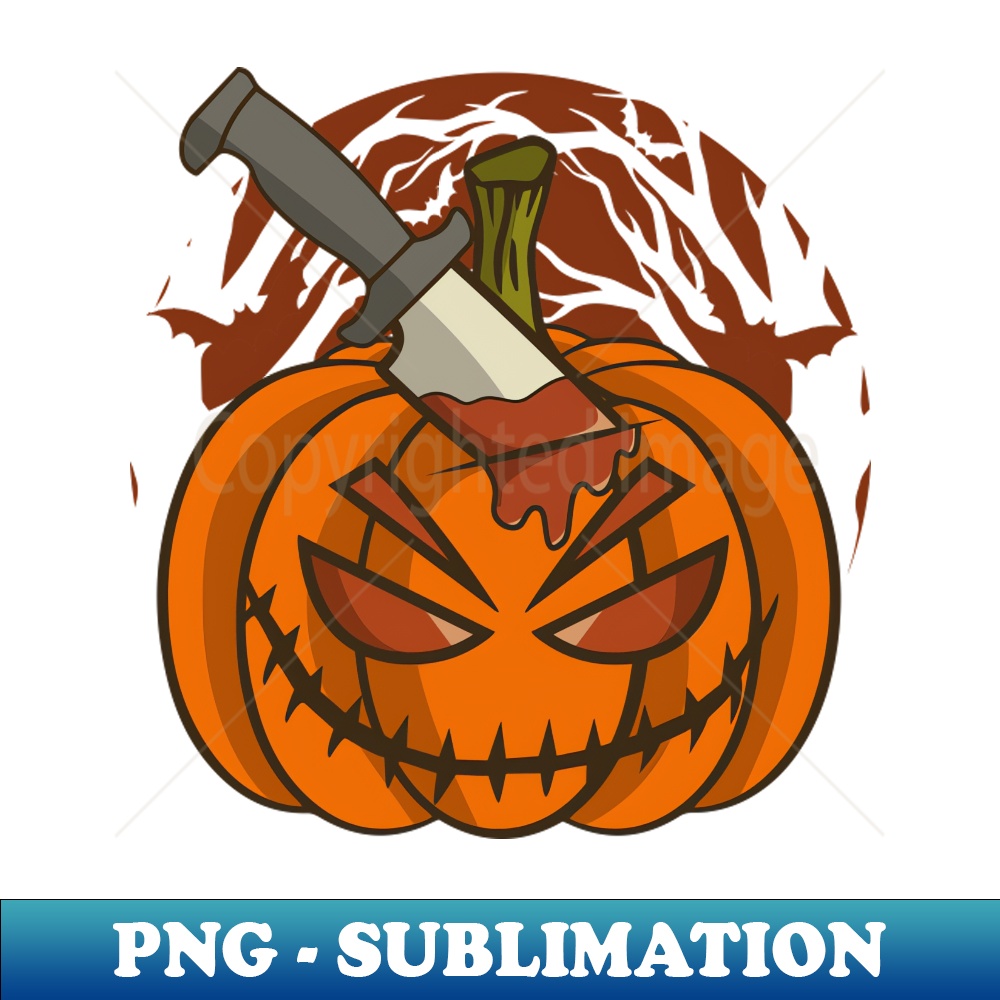 Halloween Scary Pumpkin Knife - Aesthetic Sublimation Digital File