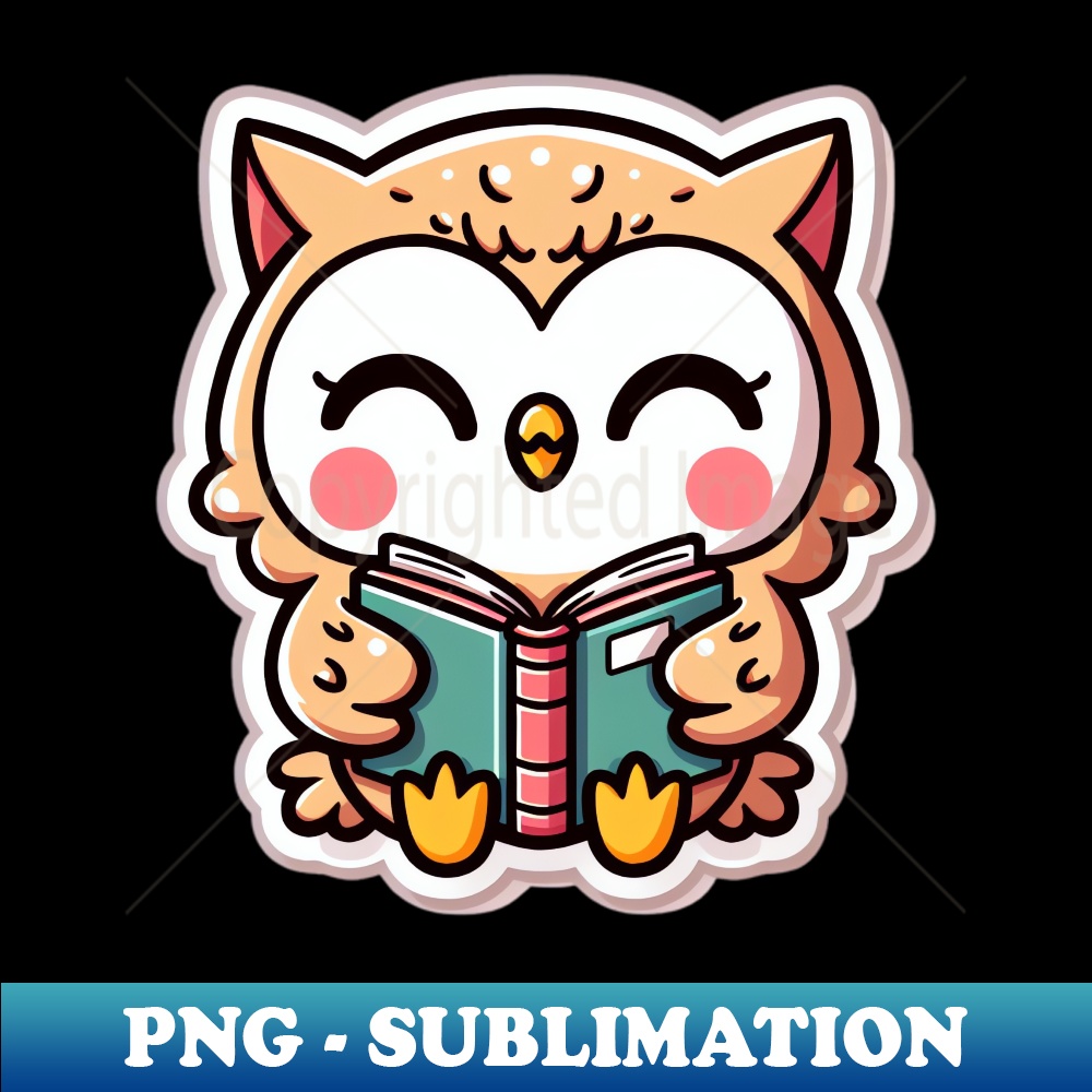 Happy Baby Owl with Book - Instant Sublimation Digital Download