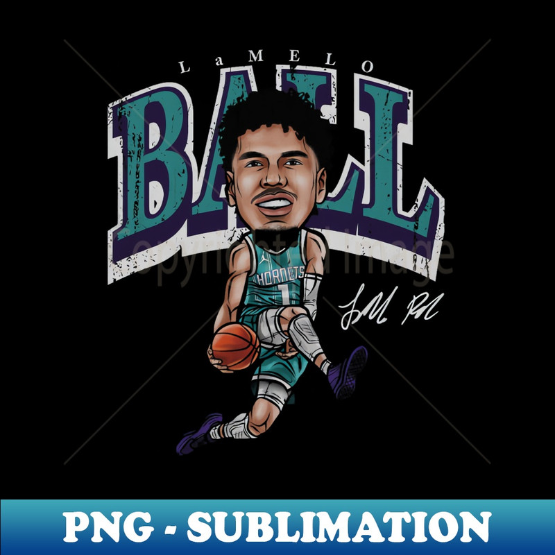 LaMelo Ball Charlotte Cartoon - Exclusive PNG Sublimation Download