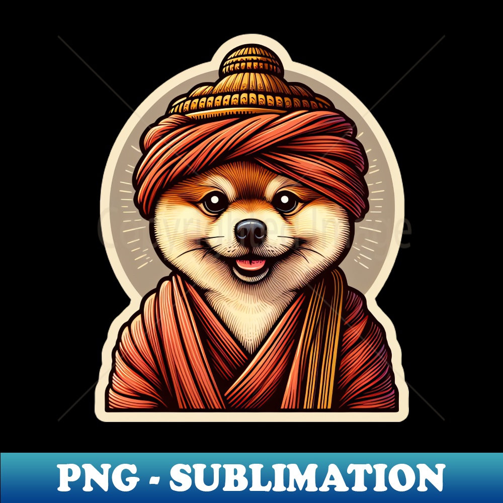 Pomeranian Zen - Vintage Sublimation PNG Download