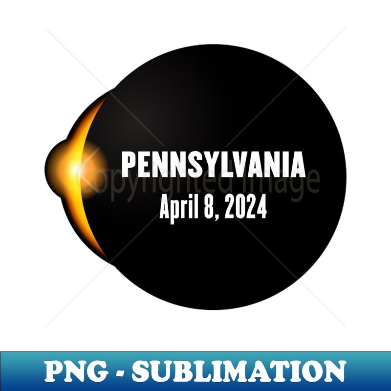 Total Solar Eclipse Pennsylvania 1 - PNG Transparent Sublimation Design