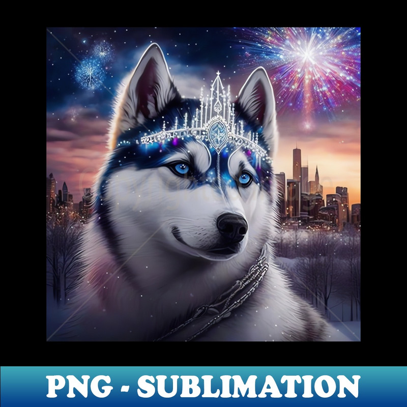 Royal Siberian Husky - PNG Sublimation Digital Download