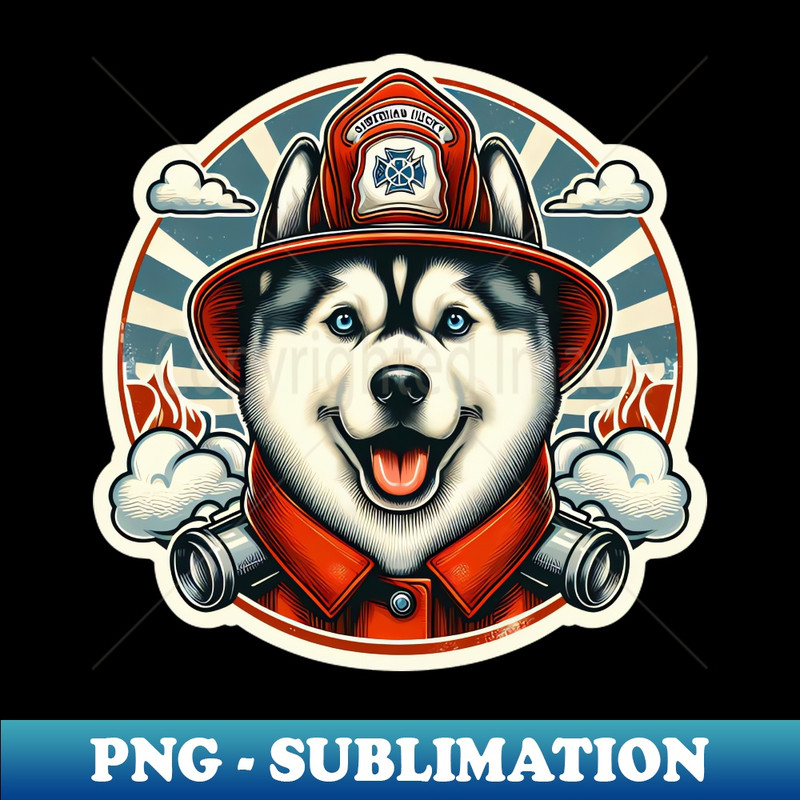 Husky Fireman - PNG Sublimation Digital Download