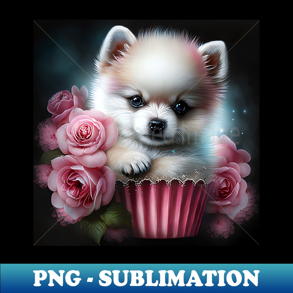 Pomsky Rose Art - Digital Sublimation Download File