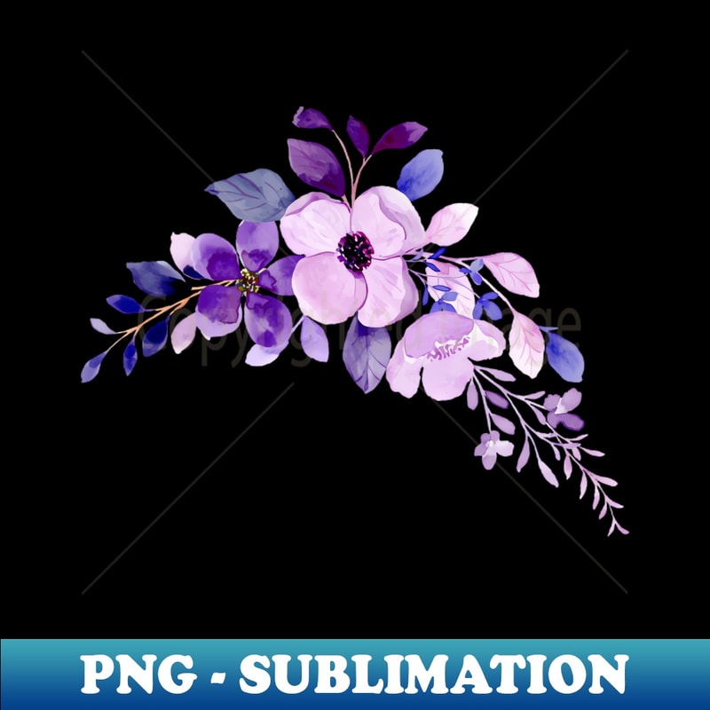Purple Watercolor Wild Flower - Unique Sublimation PNG Download