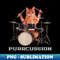 Purrcussion - Funny Cat Drummer On Drum Set Percussion Pun - PNG Sublimation Digital Download