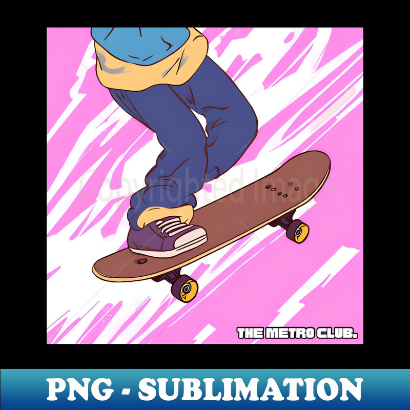 the metro club. skateboarding - PNG Transparent Digital Download File for Sublimation