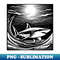 Great White Shark Swimming Under the Sun - Vintage Sublimation PNG Download