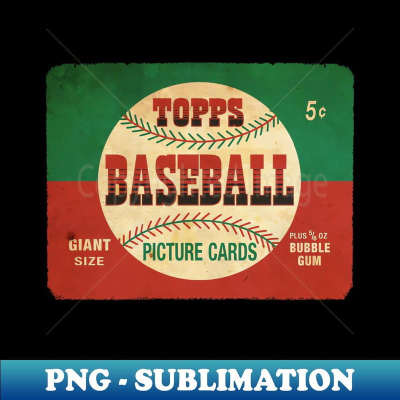 VINTAGE BASEBALL - bubble gum - Digital Sublimation Download File