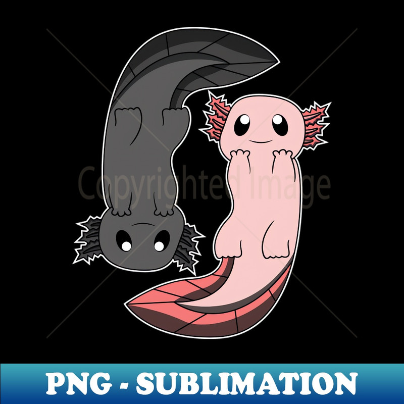 Cute Axolotl Yin Yang - Signature Sublimation PNG File