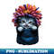 Peeking Cat In Pocket Cute Kitten With Daisy Flower On Head - Exclusive Sublimation Digital File