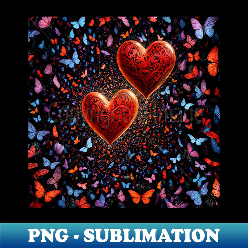 two hearts - Artistic Sublimation Digital File