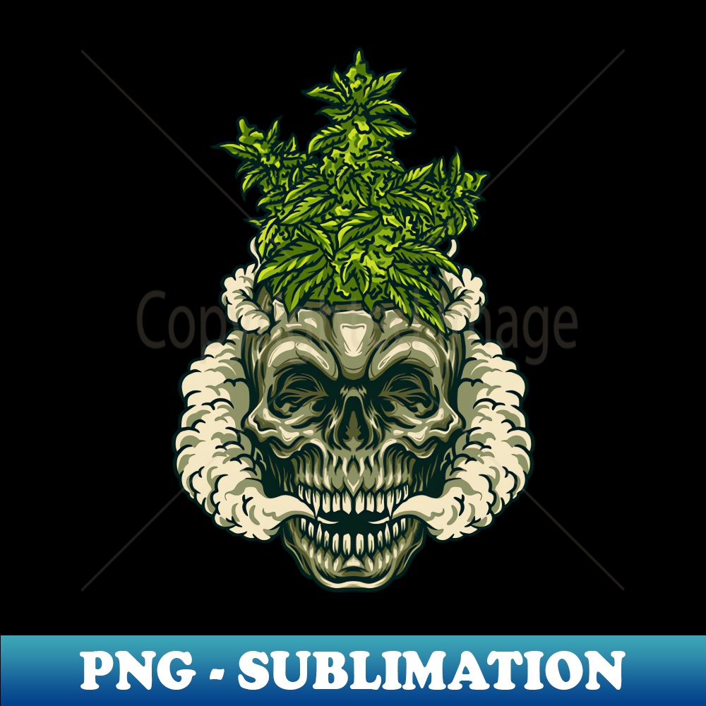 SKULL THINKING WEEDS - Modern Sublimation PNG File