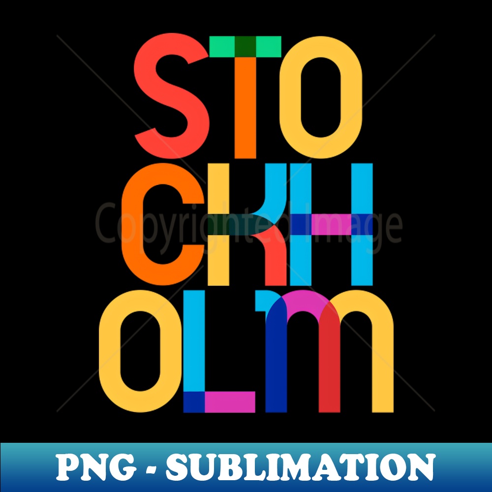 Stockholm Sweden Pop Art Letters - Decorative Sublimation PNG File