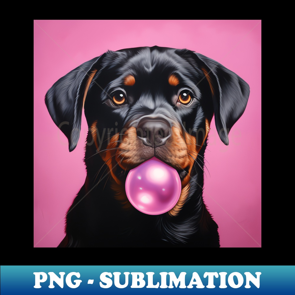 Bubbly Rottweiler - Vintage Sublimation PNG Download