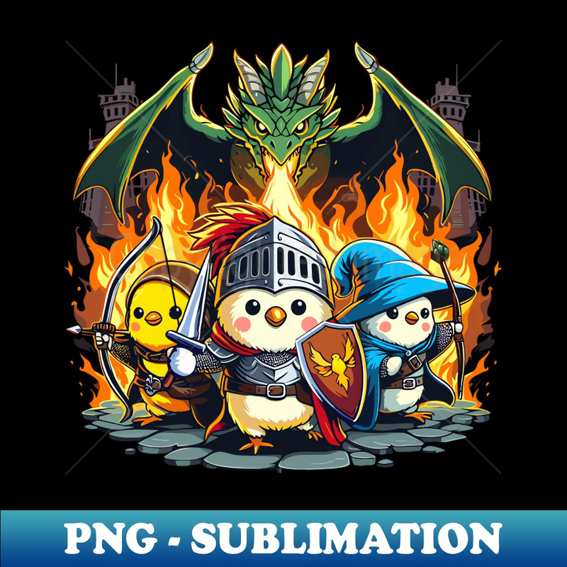 Cute Kawaii Funny RPG Fantasy Board Game Birds Pet - Digital Sublimation Download File