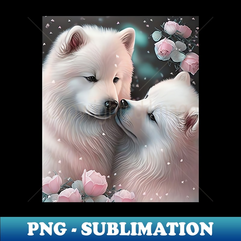 Samoyed Snuggles - PNG Transparent Sublimation Design