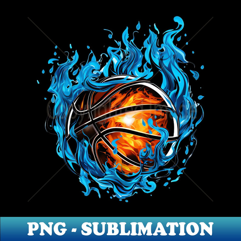 Abstract Burning Basketball Ball - High-Quality PNG Sublimation Download