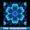 Mosaic Kaleidoscope Flower Purple and Blue - Decorative Sublimation PNG File