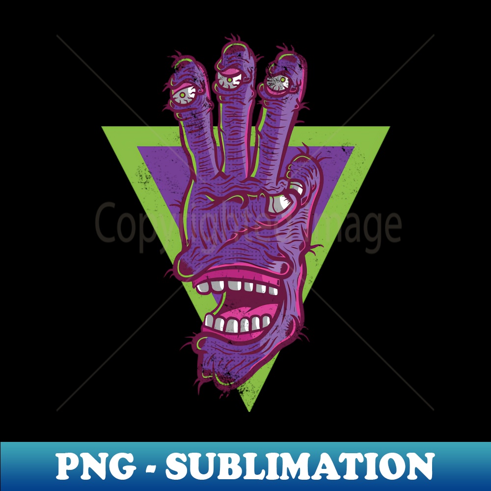 THREE FINGER MONSTER TASTY TREATS DESIGN T-shirt STICKERS CASES MUGS WALL ART NOTEBOOKS PILLOWS TOTES TAPESTRIES PINS MAGNETS MASKS T-Shirt - PNG Sublimation Di