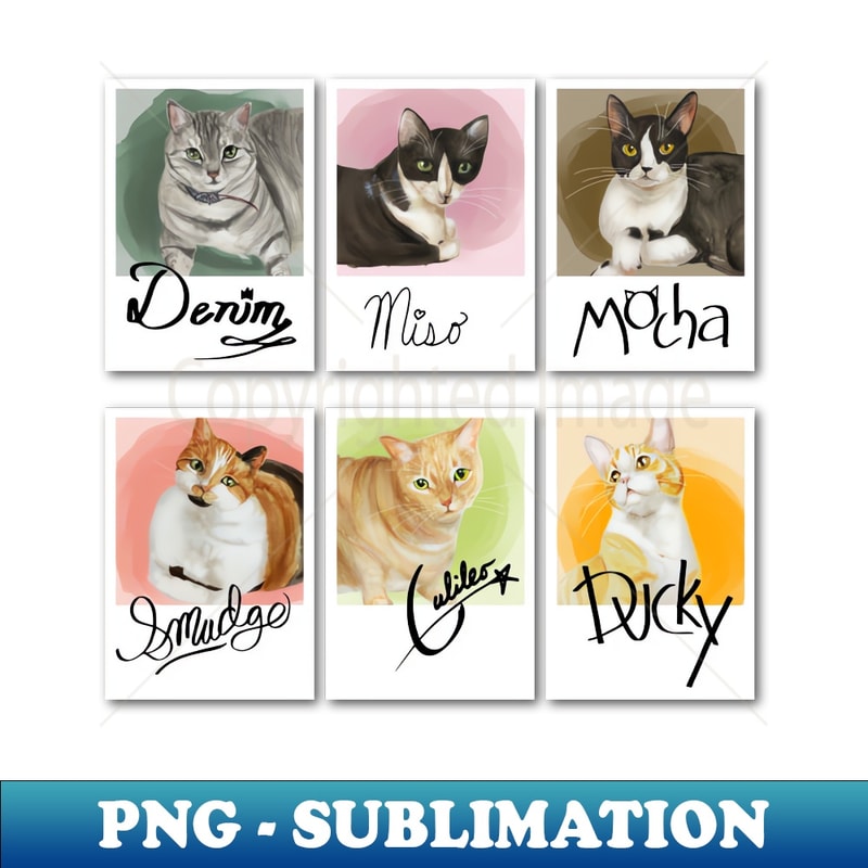 Watercolor Cats - Vintage Sublimation PNG Download