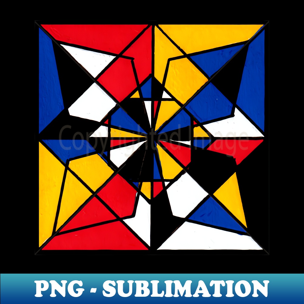 Mondrian Inspired Geometric Abstract Acrylic Painting XVI - Instant Sublimation Digital Download